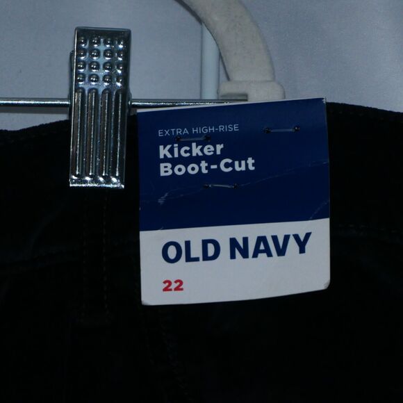 NEW Old Navy Faux Suede Pants Women 22 Extra High Rise Kicker Boot Secret Smooth - Picture 7 of 8